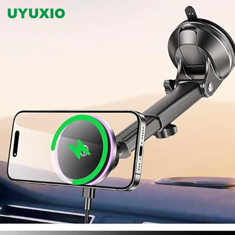 Wireless Car Charger Mount Fast Charging - UYUXIO 15W Fast Charging Magnetic Wireless