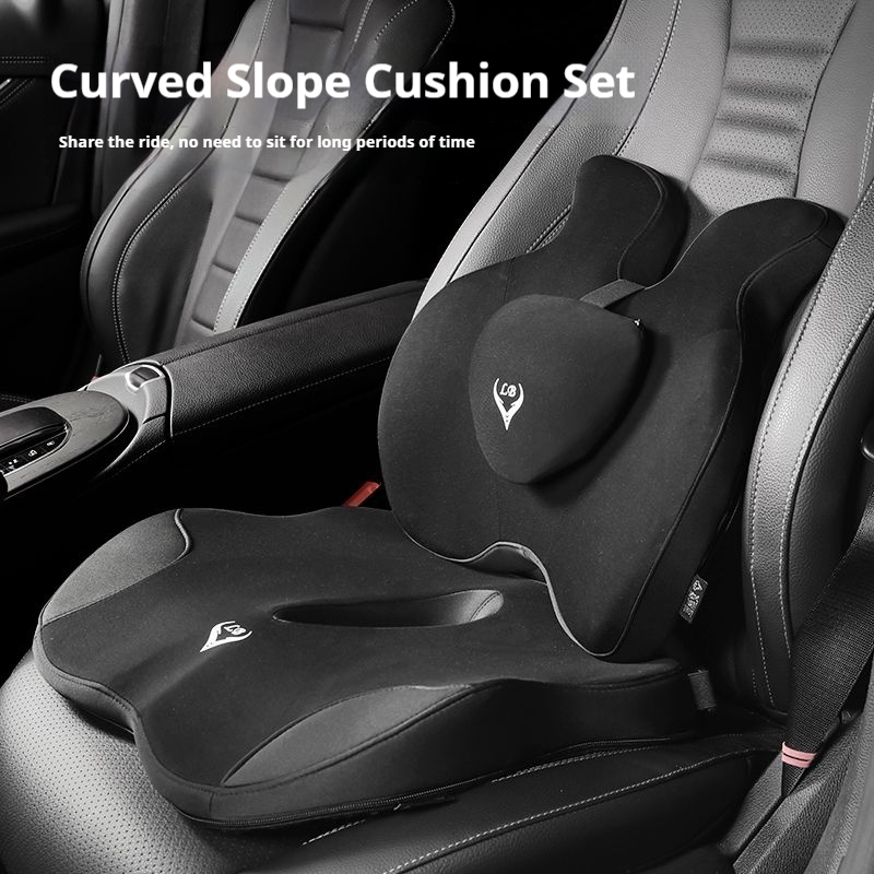 Memory Foam Car Neck Pillow Lumbar Support - Memory Foam Office Chair Cushion Car