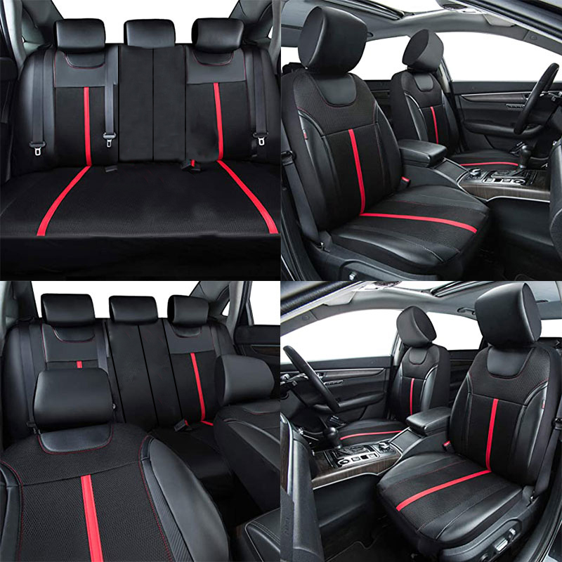 AUTOKING PU Leather And Mesh C - Leather Car Seat Covers Full Set Universal review and price