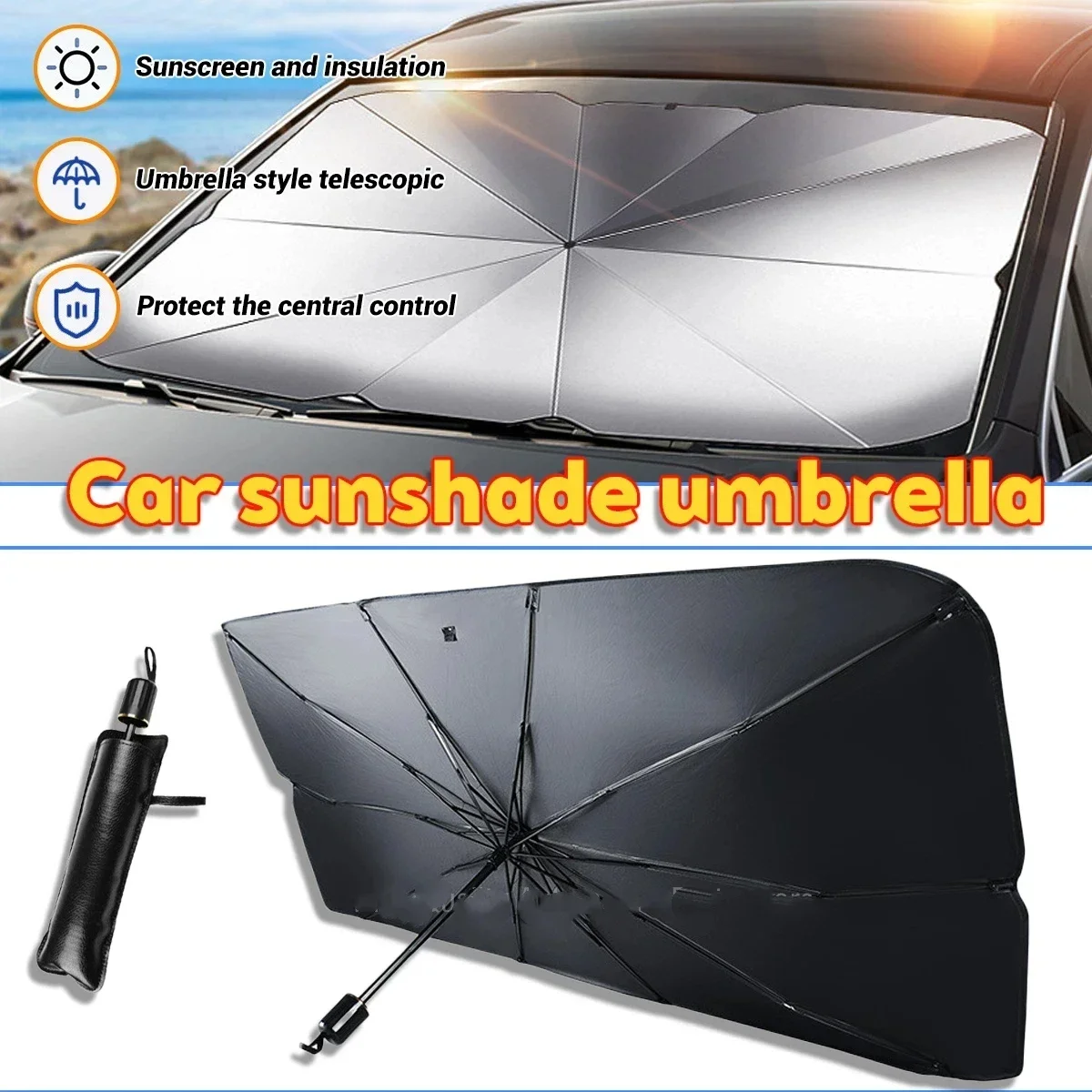 Car Umbrella Sunshade Windshie - Car Sunshade Windshield Umbrella Foldable review and price