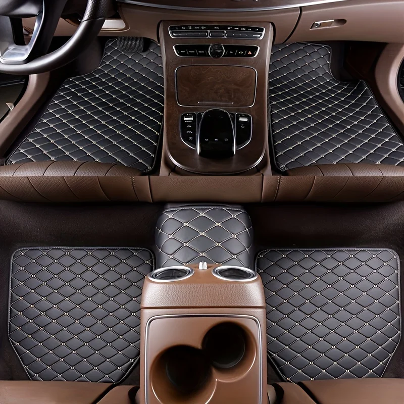 5Pcs Universal PU Leather Car  - Car Floor Mats Universal Waterproof Leather review and price