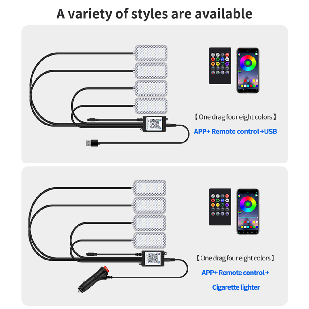 Car Led Foot Ambient With USB  - Led Ambient Interior Car Lights App Control review and price