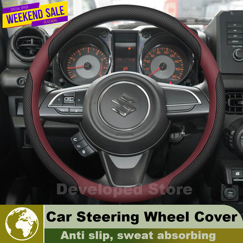 Leather Car Steering Wheel Cov - Car Steering Wheel Cover Anti Slip Breathable review and price
