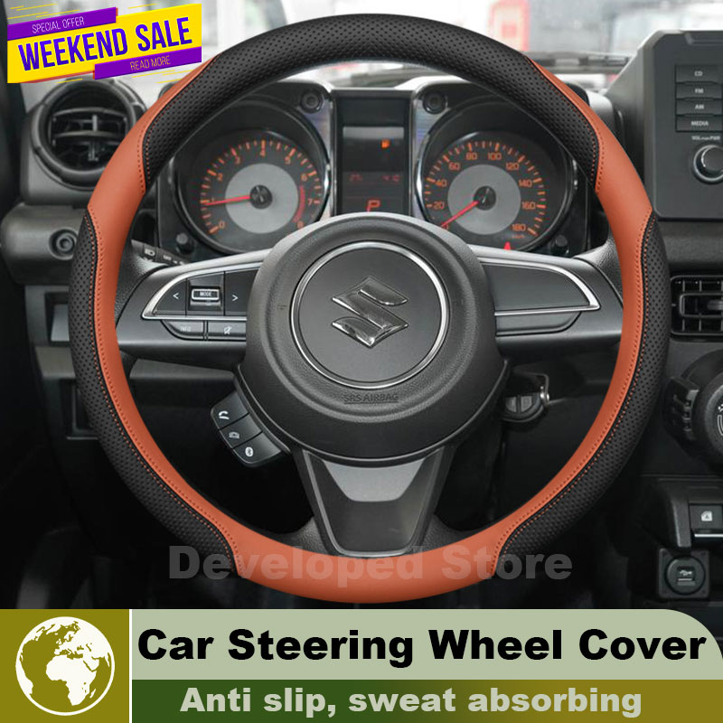 Leather Car Steering Wheel Cov - Car Steering Wheel Cover Anti Slip Breathable review and price