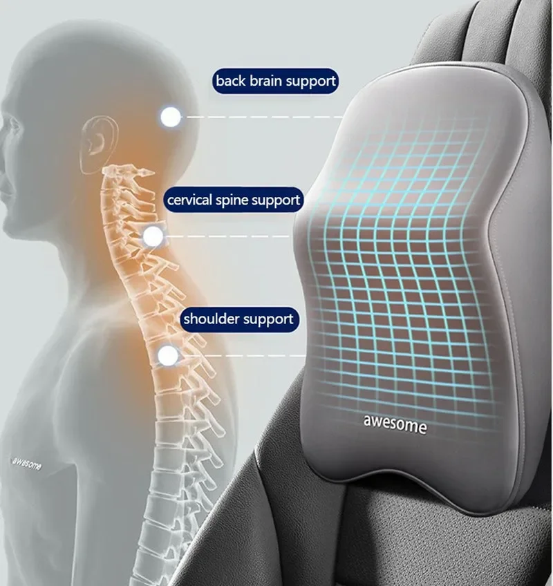 NEW Car Lumbar Back Support He - Memory Foam Car Neck Pillow Lumbar Support review and price