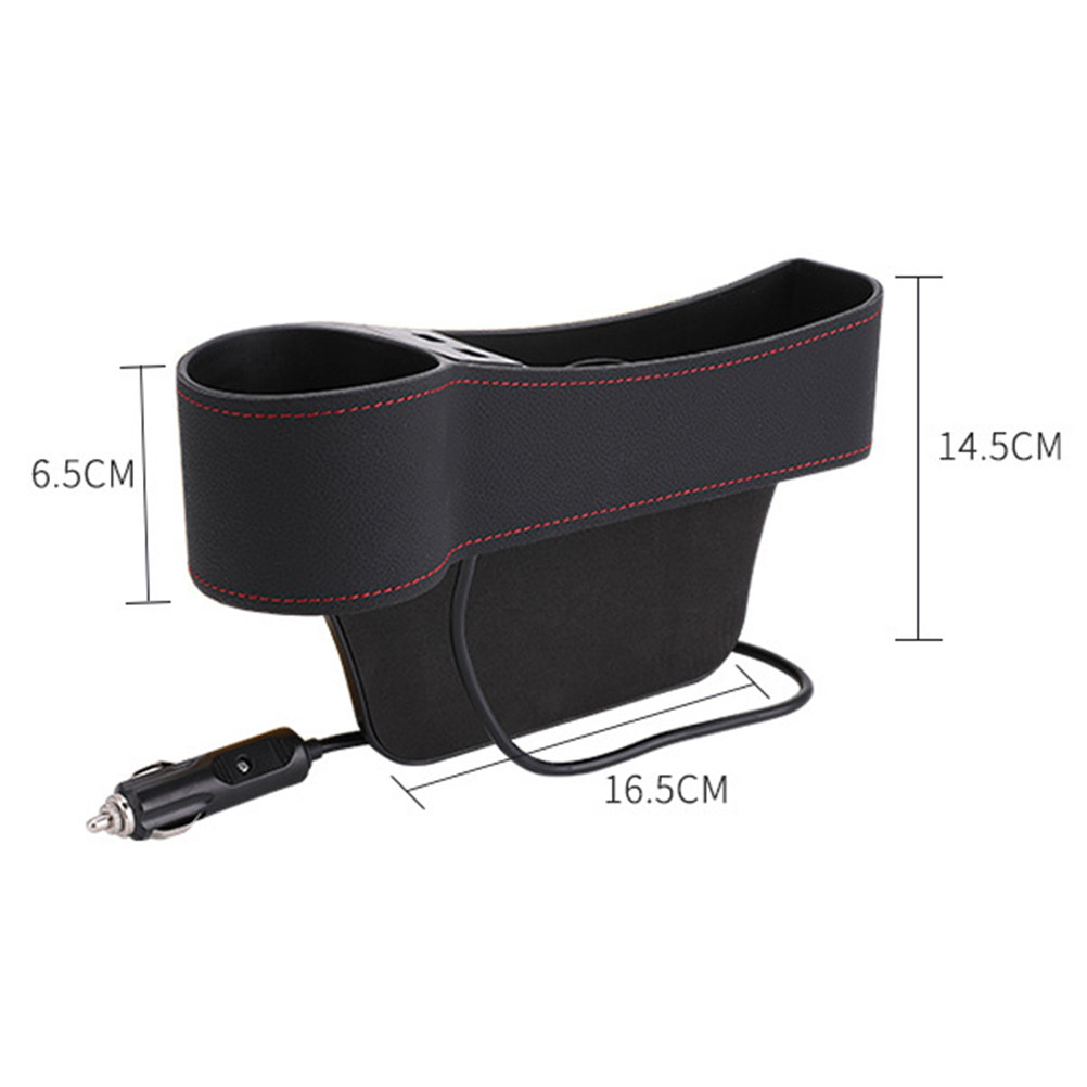 Car Seat Gap Storage Box Black - Seat Gap Filler Organizer With Usb Charger review and price