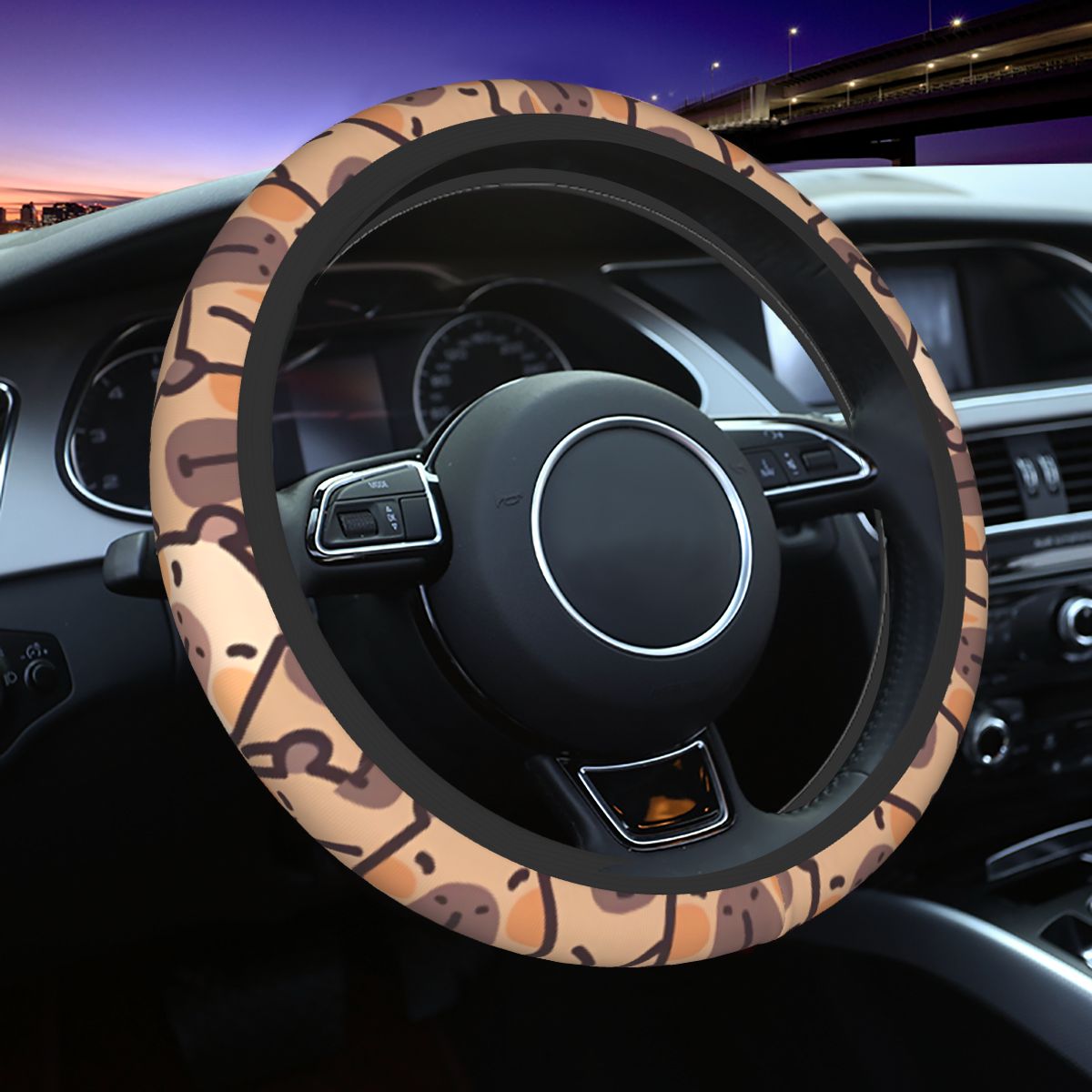Kawaii Anime Capybara Car Stee - Car Steering Wheel Cover Anti Slip Breathable review and price
