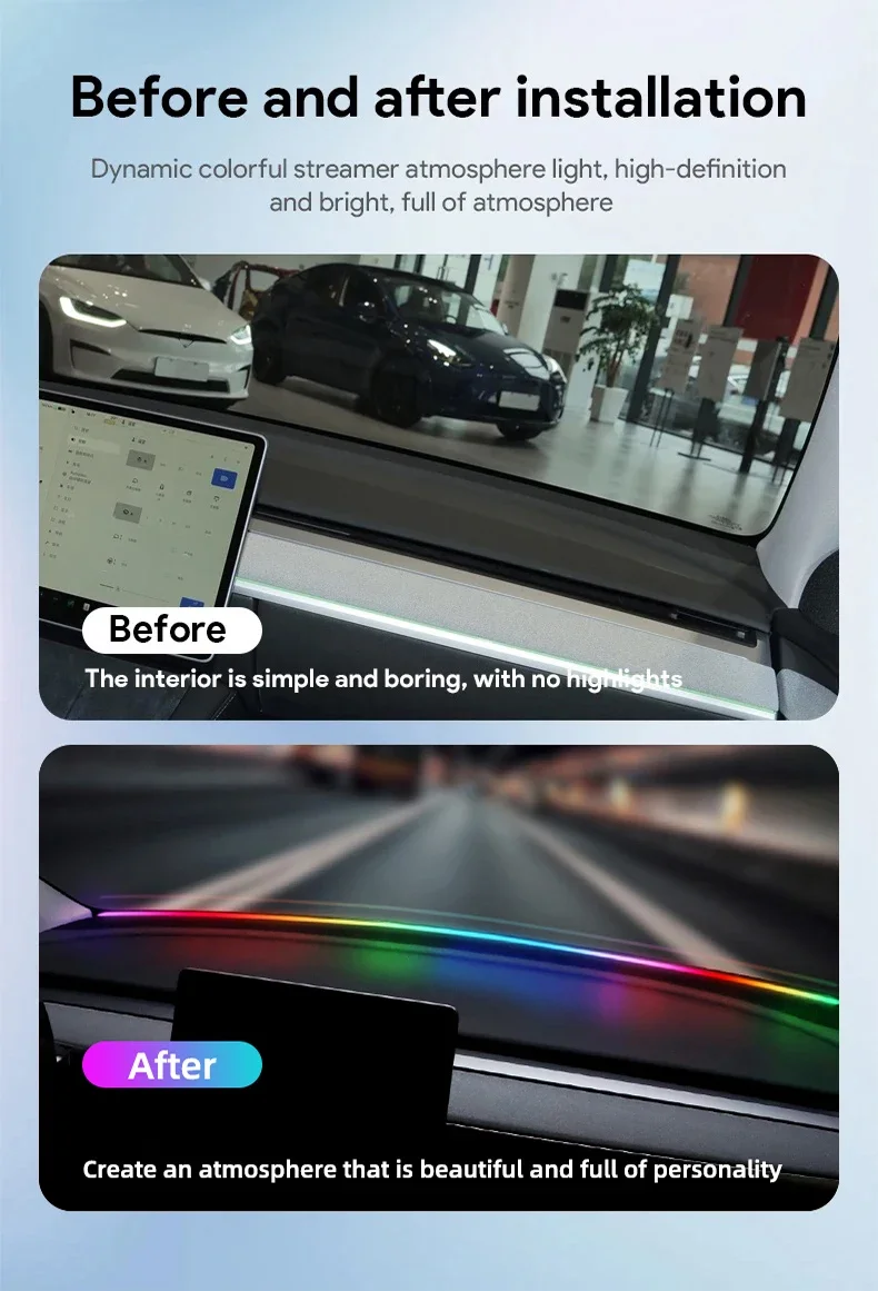 140/150CM LED Car Ambient Ligh - Led Ambient Interior Car Lights App Control review and price