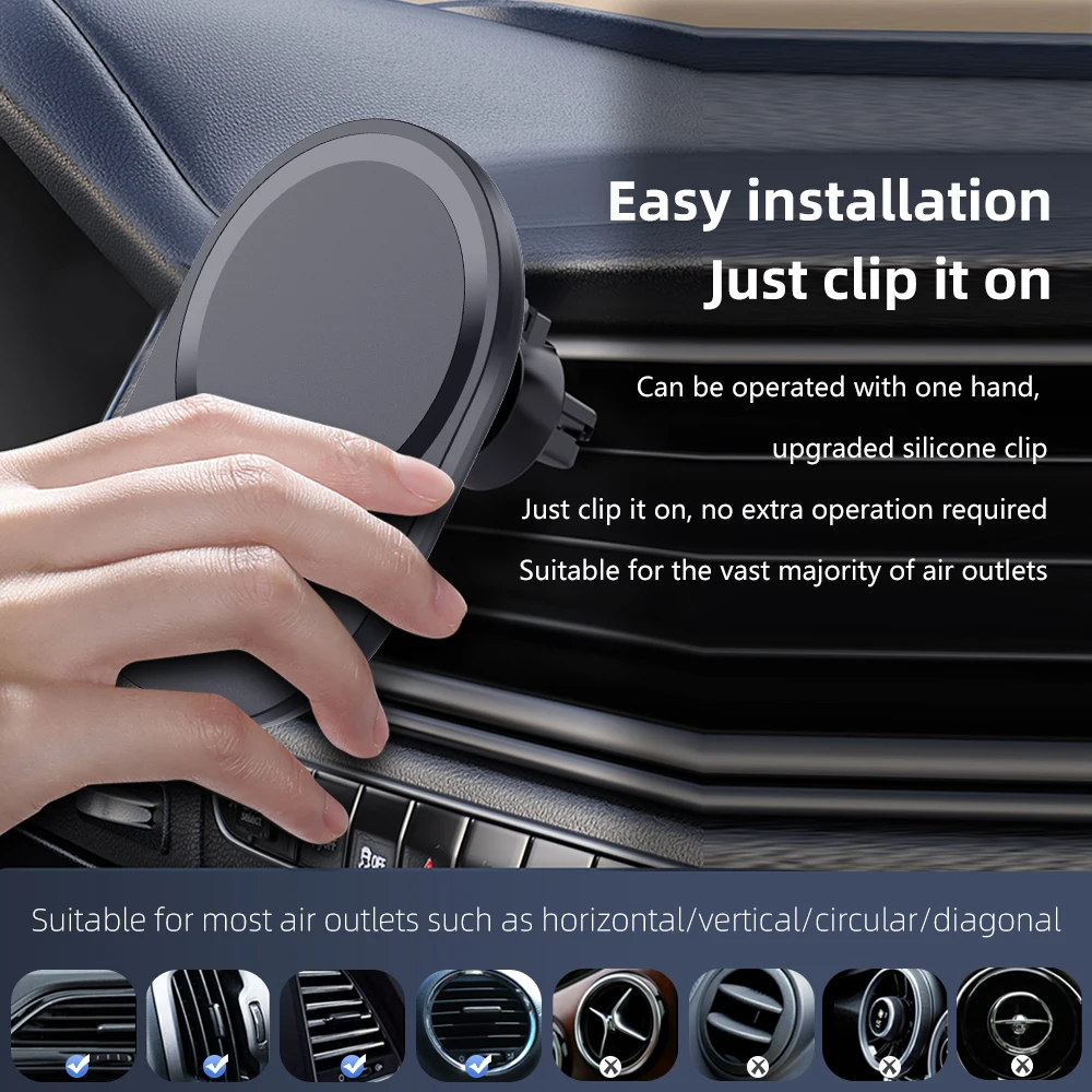 Mini Magnetic Wireless Car Cha - Magnetic Phone Holder For Car Vent review and price