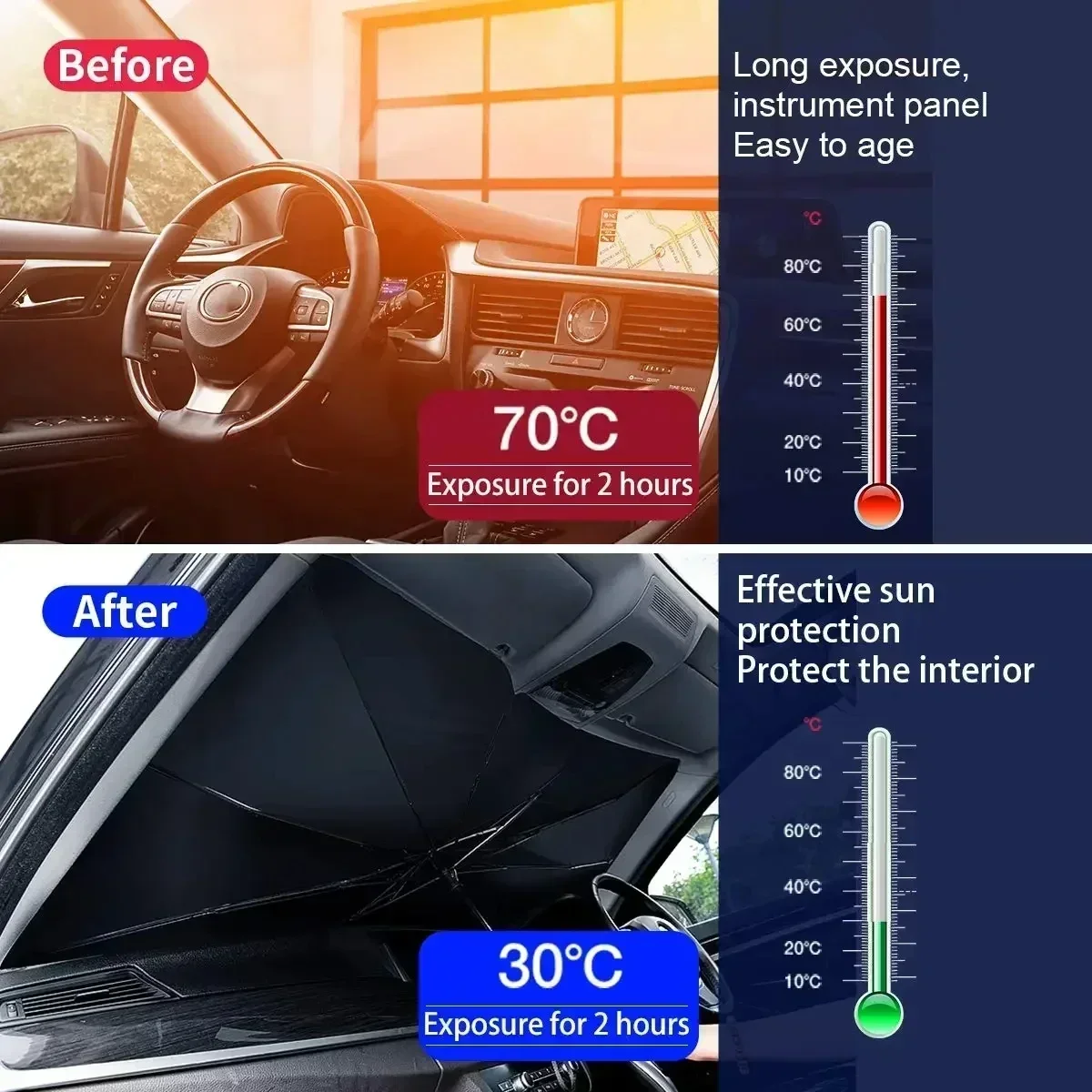 Car Windshield Sun Shade Umbre - Car Sunshade Windshield Umbrella Foldable review and price