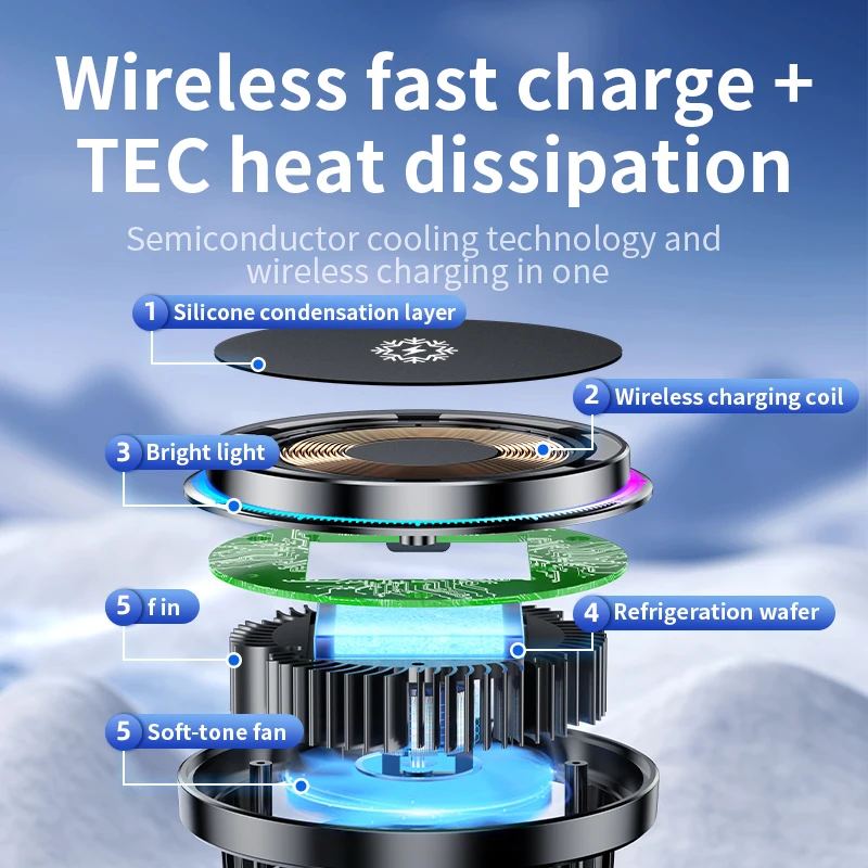 Ice Cooling Magnetic Wireless  - Wireless Car Charger Mount Fast Charging review and price