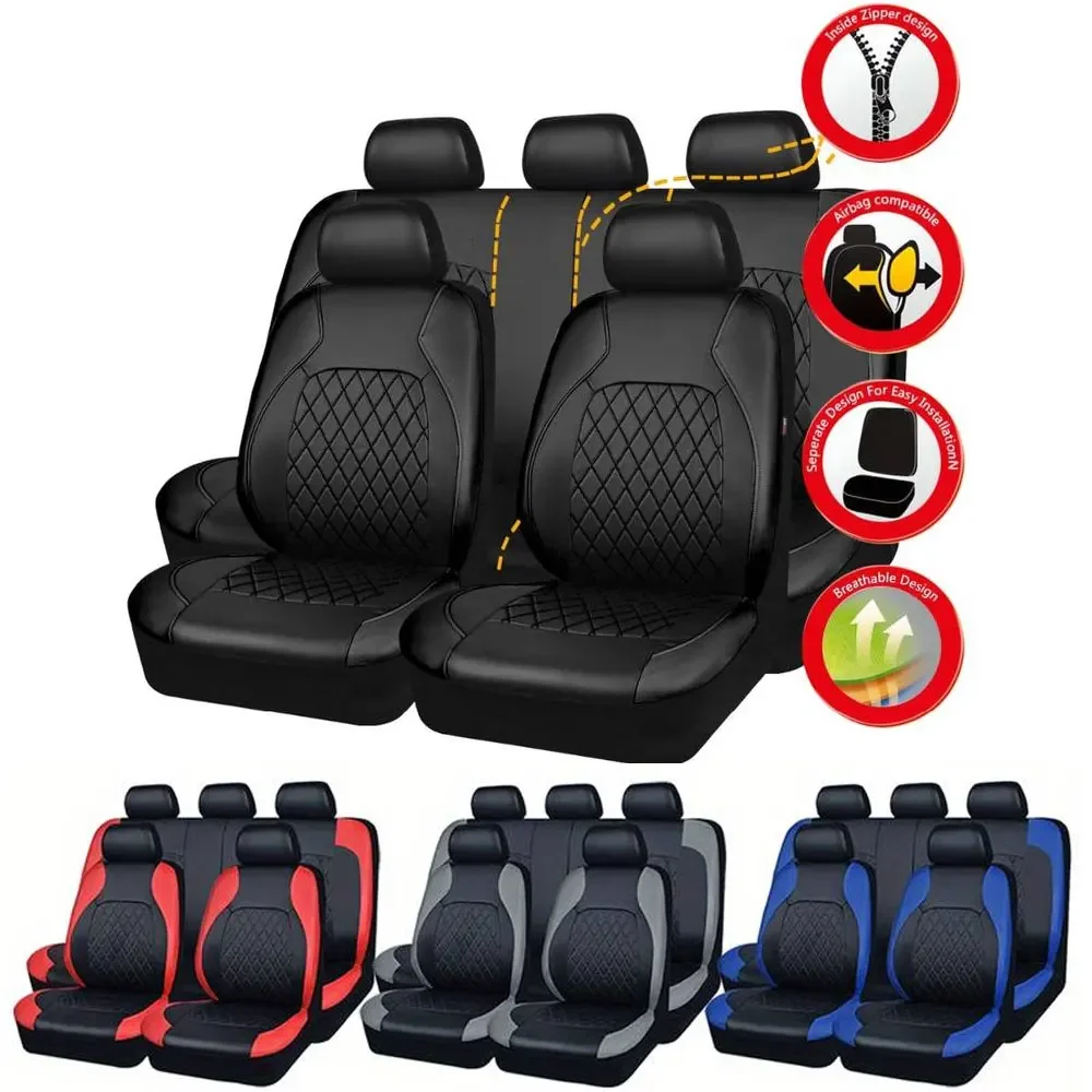 Universal Faux Leather Car Sea - Leather Car Seat Covers Full Set Universal review and price