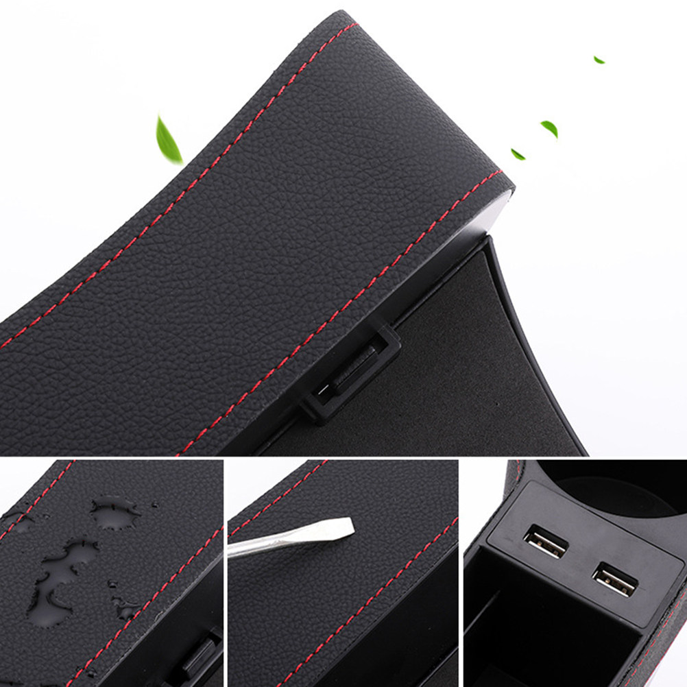 Car Seat Gap Storage Box Black - Seat Gap Filler Organizer With Usb Charger review and price