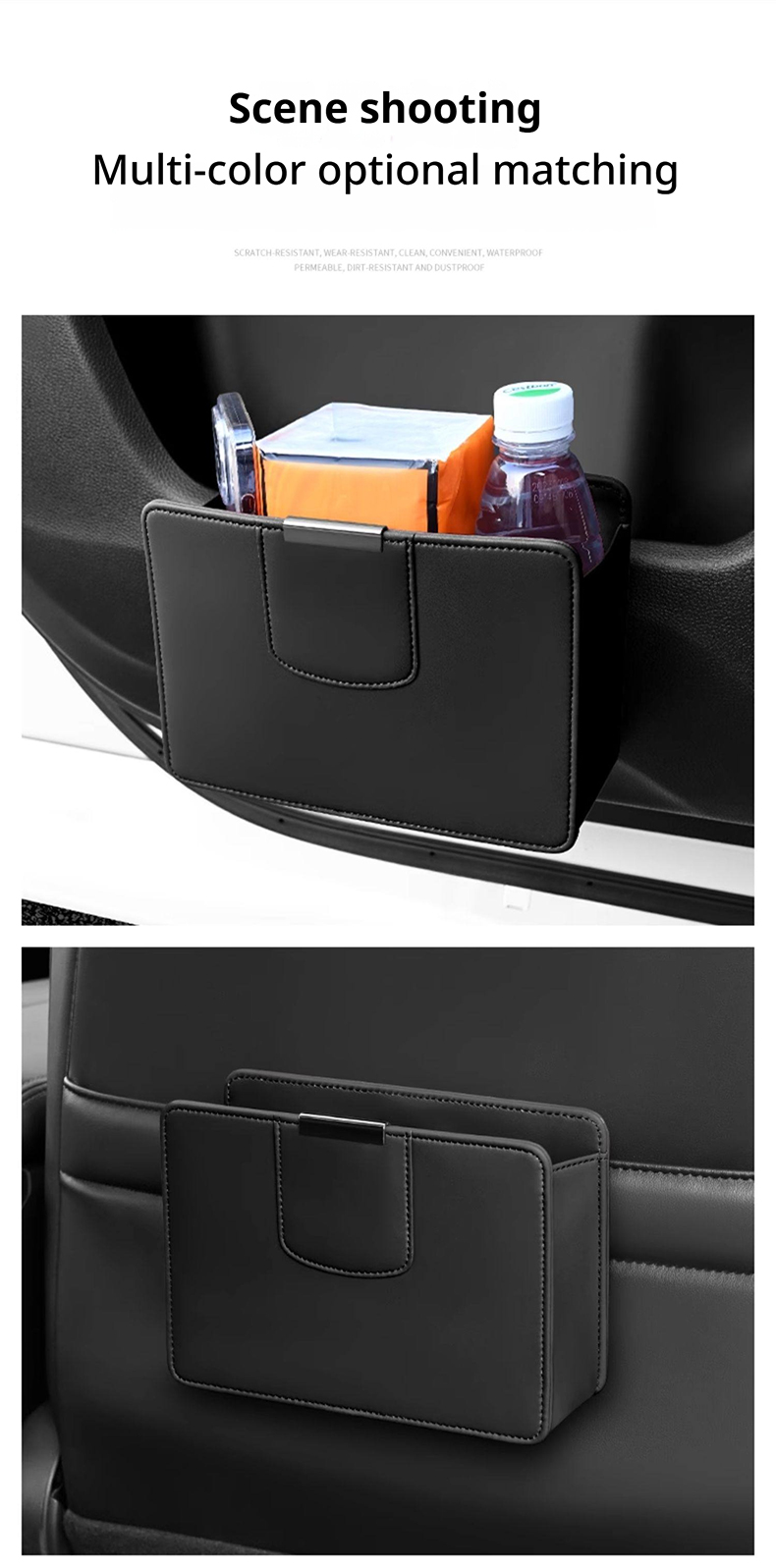 Car Trash Can Hanging Leather  - Waterproof Car Trash Can With Lid review and price