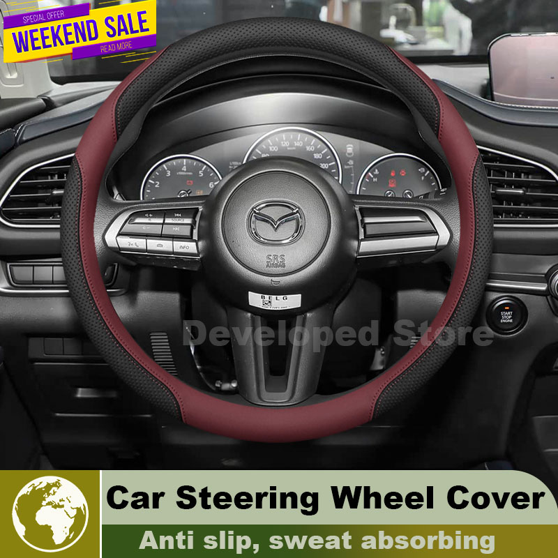 Leather Car Steering Wheel Cov - Car Steering Wheel Cover Anti Slip Breathable review and price