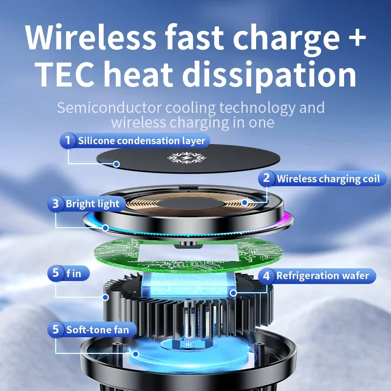ice Cooling Magnetic Wireless  - Wireless Car Charger Mount Fast Charging review and price