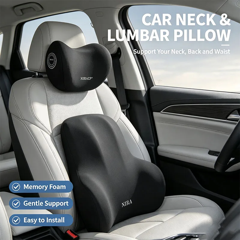 New Memory Foam Car Neck Pillo - Memory Foam Car Neck Pillow Lumbar Support review and price