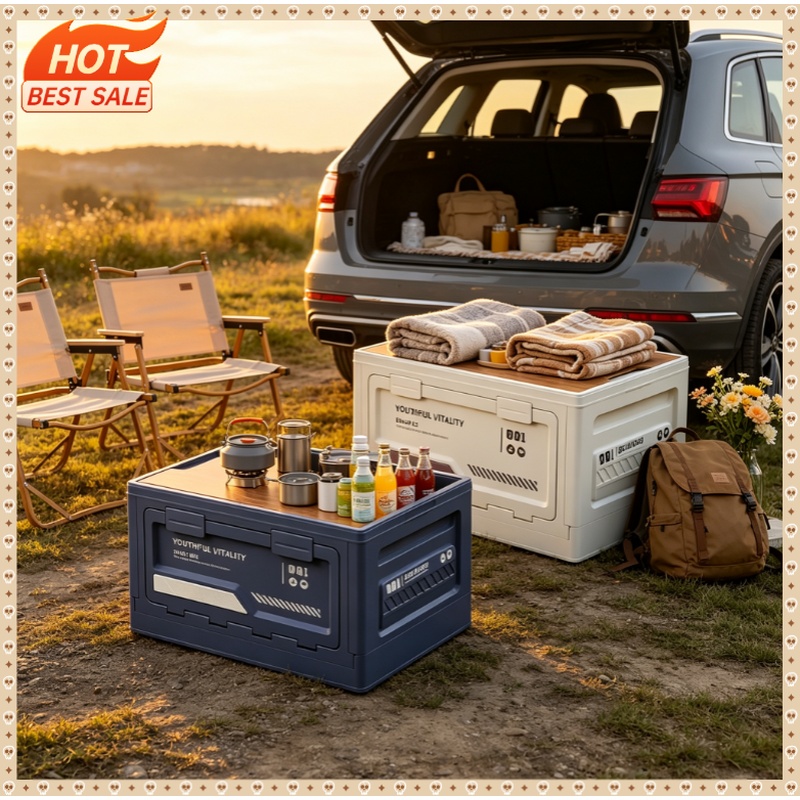 Outdoor Storage Box Camping Fo - Car Trunk Organizer Foldable Storage Box review and price