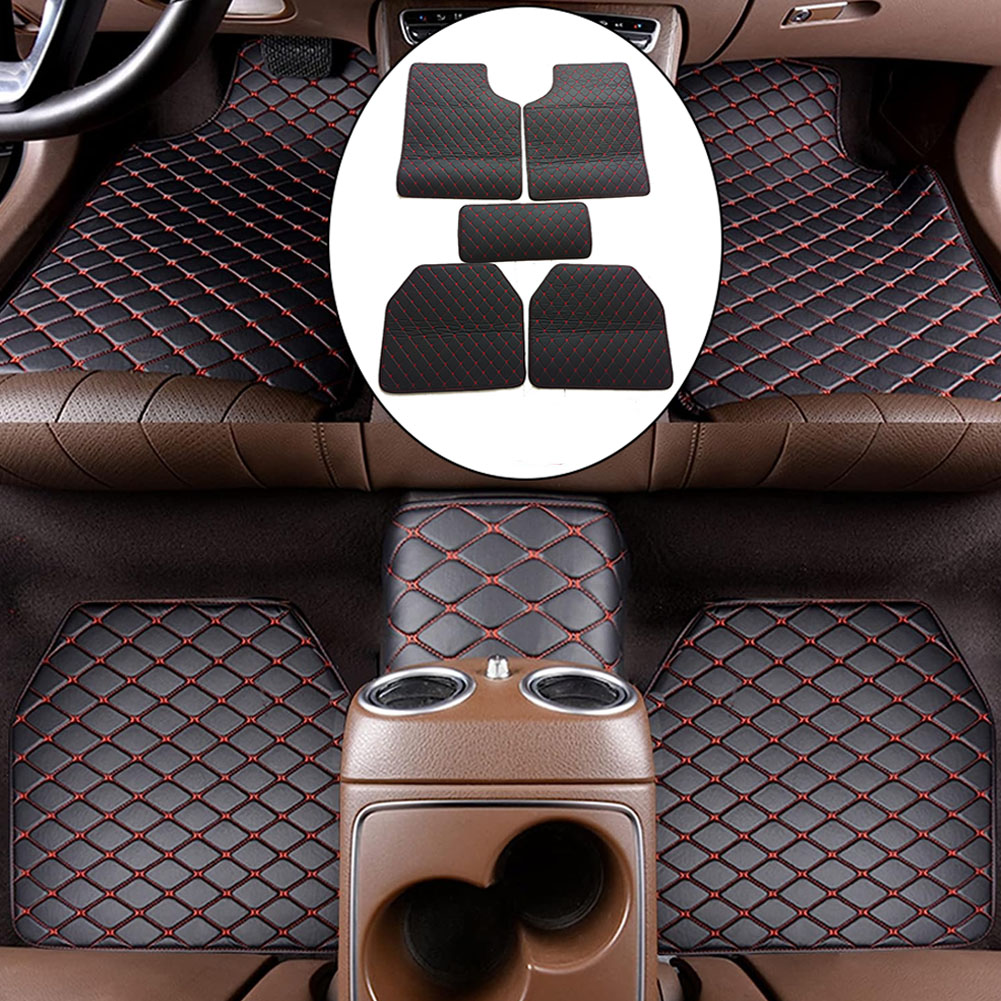 5PCS/Set Leather Car Floor Mat - Car Floor Mats Universal Waterproof Leather review and price