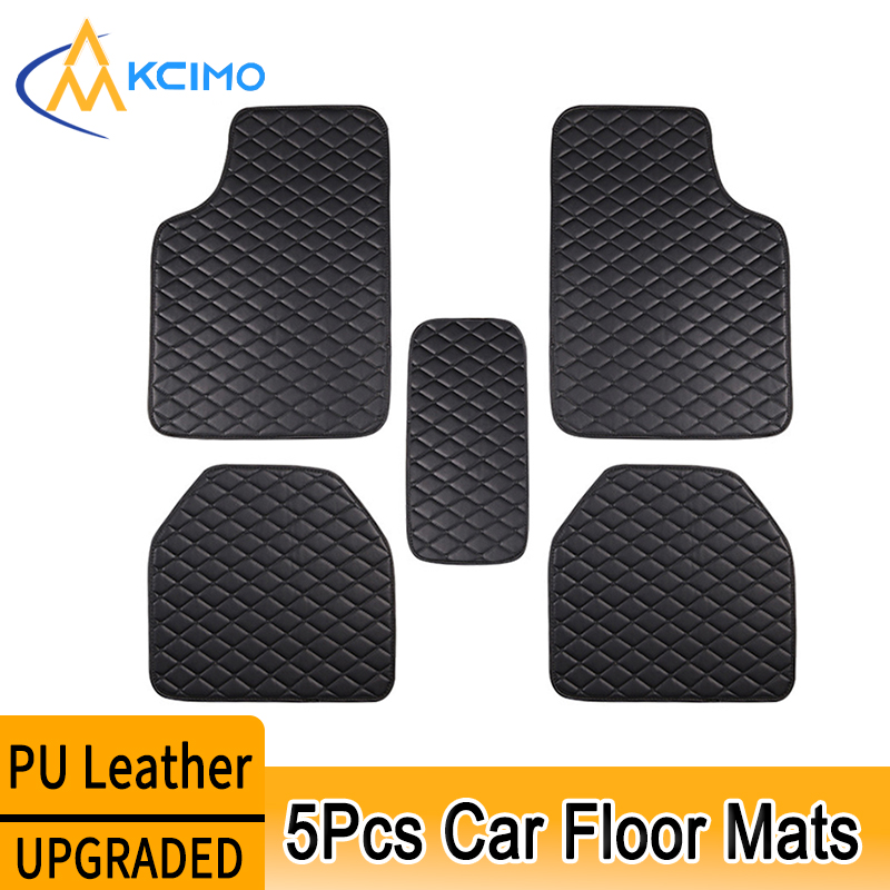 Kcimo 5Pcs Car Floor Mats PU L - Car Floor Mats Universal Waterproof Leather review and price