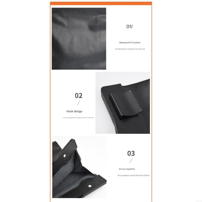 Car PU Leather Trash Bag Hangi - Waterproof Car Trash Can With Lid review and price