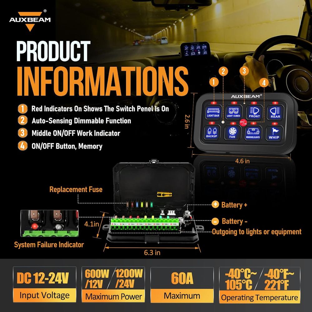 8 Gang Switch Panel BA80 Autom - Car Electronics review and price
