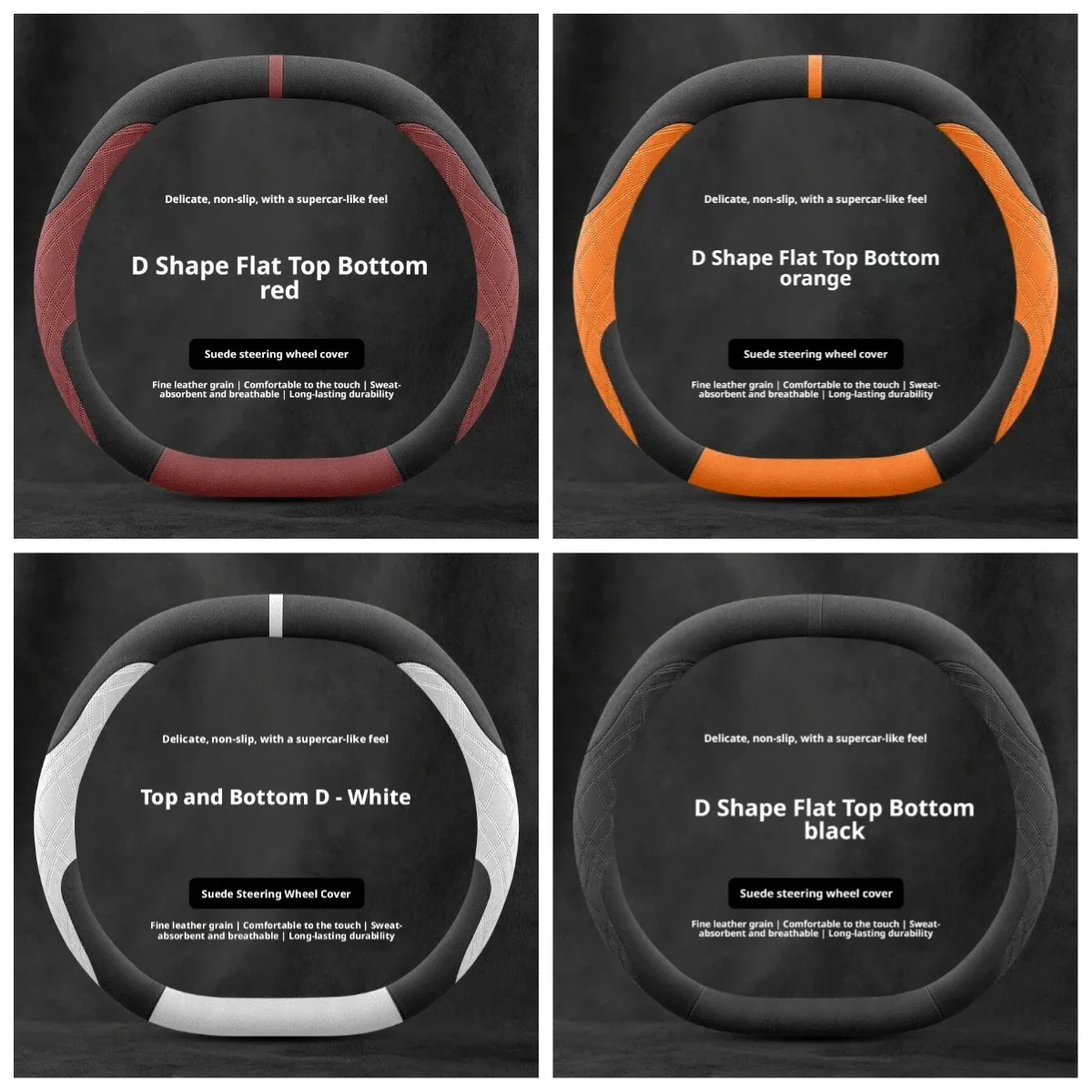 Suede Breathable Car Steering  - Car Steering Wheel Cover Anti Slip Breathable review and price
