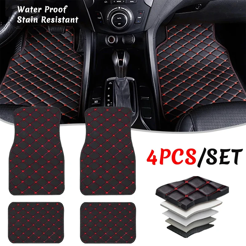 Car Floor Mats 4PCS Universal  - Car Floor Mats Universal Waterproof Leather review and price